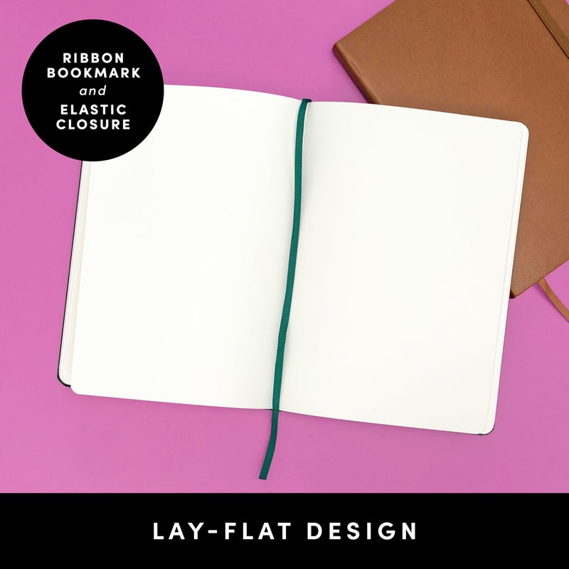 PAPERAGE Blank Journal Notebook, (Turquoise), 160 Pages, Medium 5.6 in x 8 in - 100 GSM Thick Paper â€“ Hardcover Journaling Notebook for Work, School, Note Taking or Sketching - Image 3